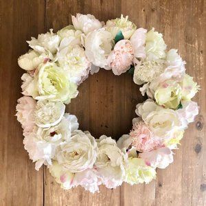 Pottery Barn Faux Peony Wreath